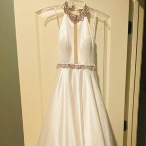 Sherri Hill White Satin Ballgown